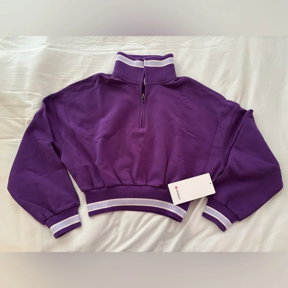 Lululemon Purple Striped Crop Top, NEW! - Picture 2 of 8